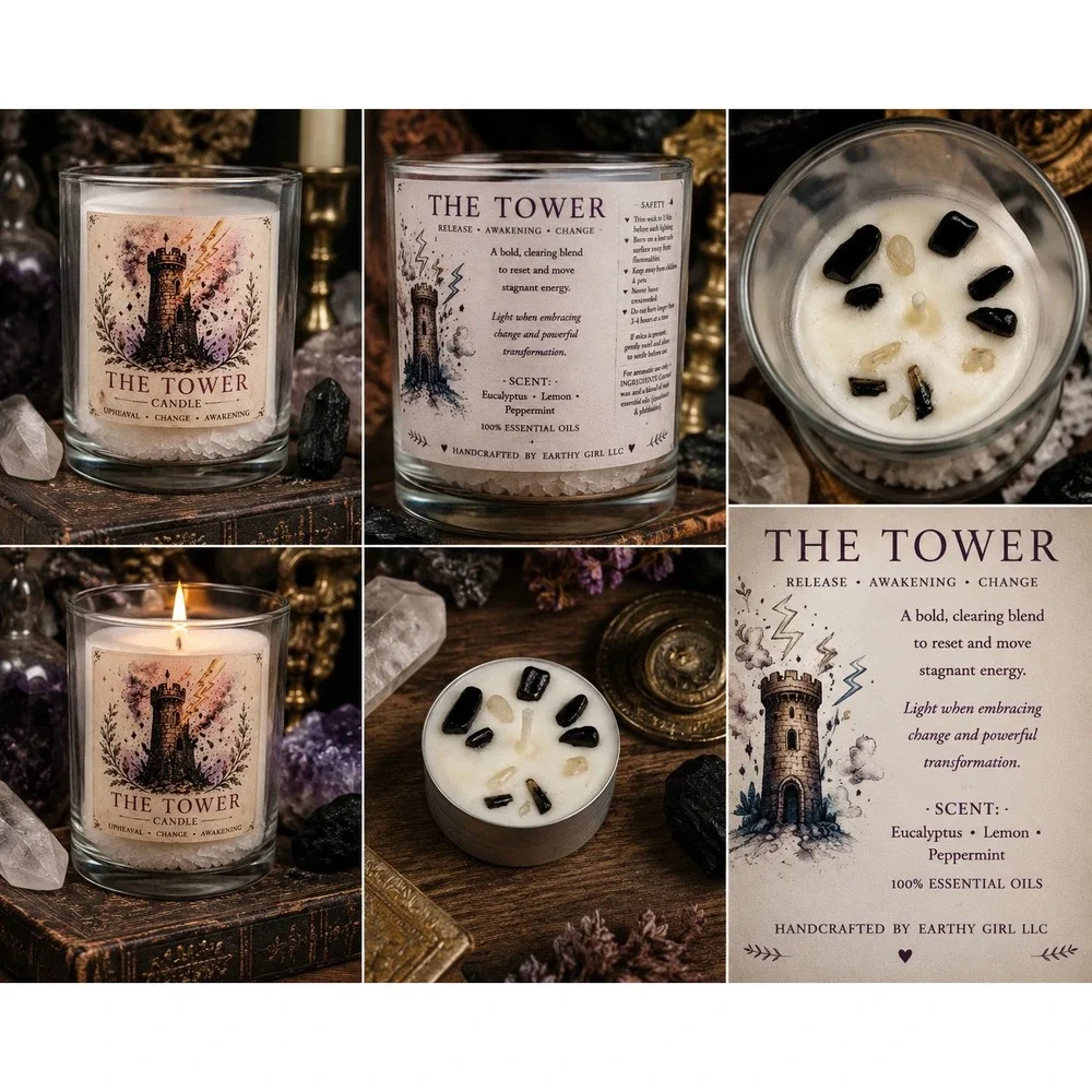 The Tower Tarot Tea Light Candle Set - Picture 1 of 1